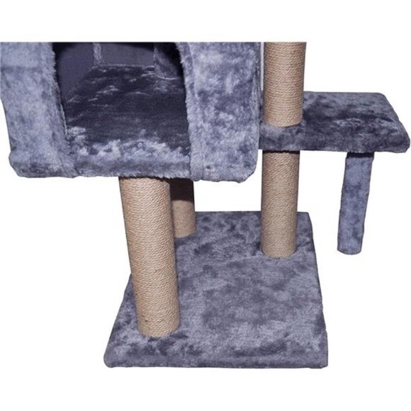 WIKI Cat Tower Furniture Jute-Covered Scratching Posts with a Ball Activity,Grey - Picture 5 of 7